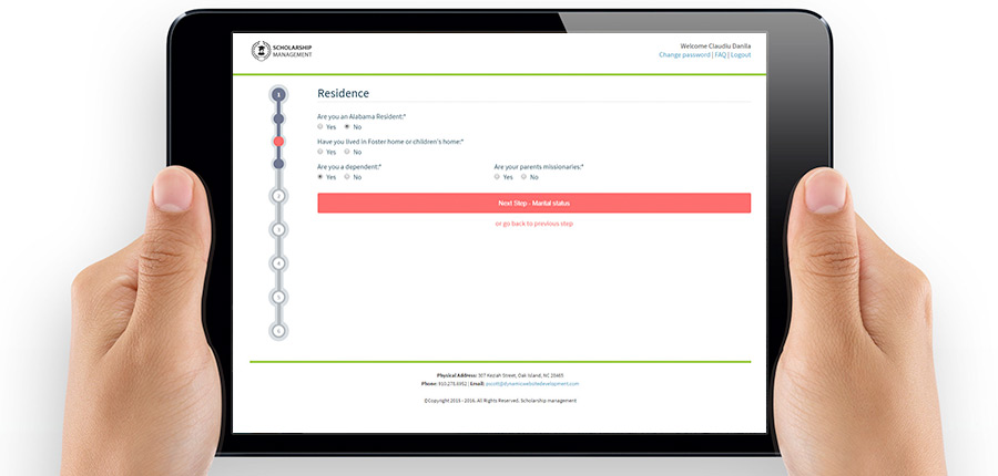 Simple student application forms